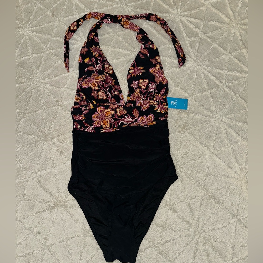 Cupshe Black Swimsuit with Pink Floral Accents - Picture 4 of 5